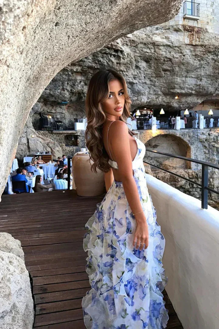 PRISE | Vestido con volantes y estampado floral