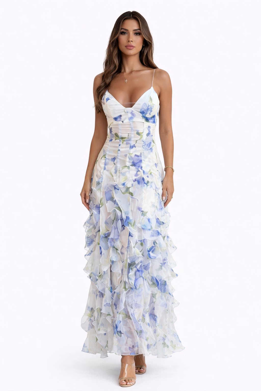 PRISE | Vestido con volantes y estampado floral