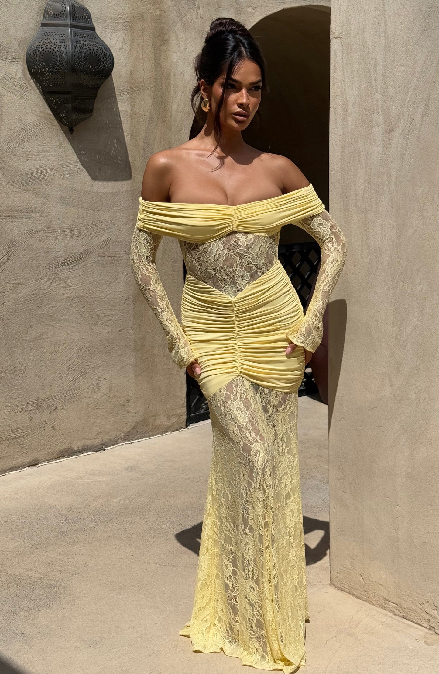 SAULINE I Maxi Dress color Limón