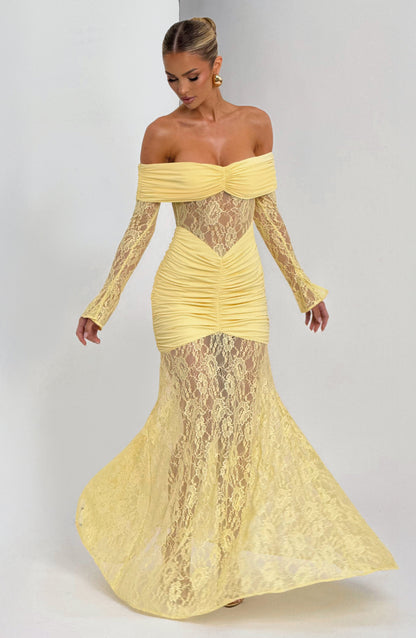 SAULINE I Maxi Dress color Limón