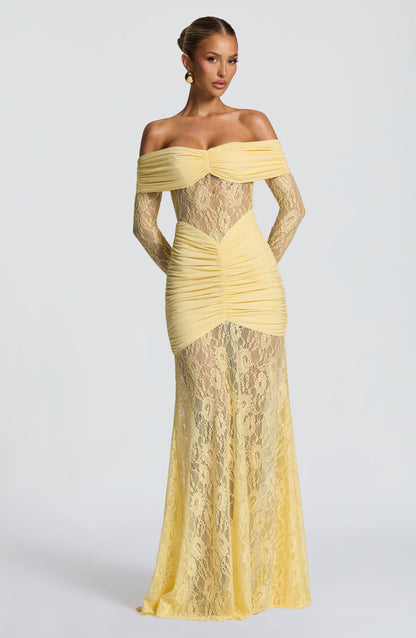 SAULINE I Maxi Dress color Limón