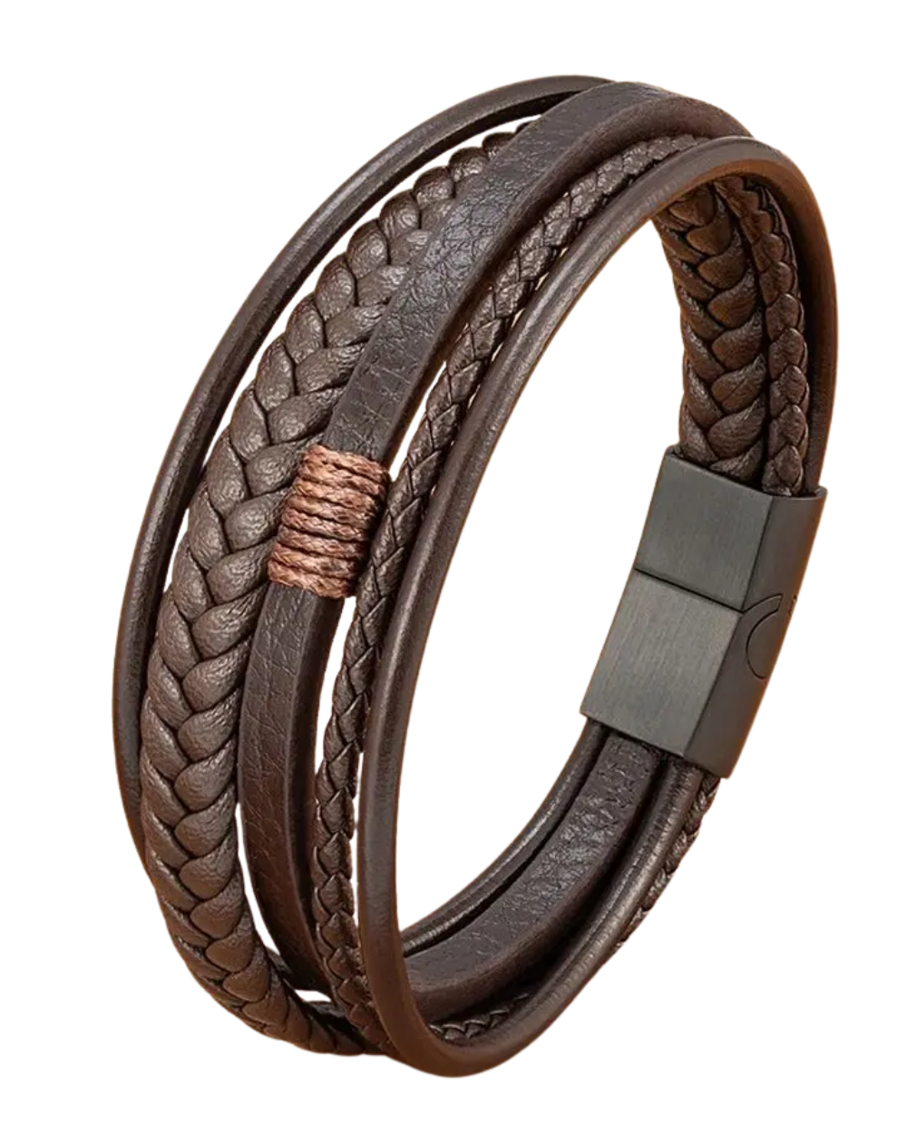 Men's woven leather bracelet 